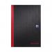 Black n Red Casebound Smart Ruled Hardback Notebook A4 100080428 JD66401