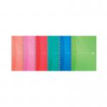 The Oxford Wirebound Oxford PP Transparent Wirebound Notebook comes in a pack of 5 and features an A4 size. The cover is made of assorted colors and is transparent. The wire binding allows for easy flipping of pages.