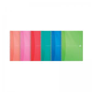 Oxford PP Transparent Wirebound Notebook A4 Assorted Pack of 5