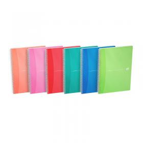 Oxford PP Transparent Wirebound Notebook A4 Assorted (Pack of 5) 100104241 JD66618