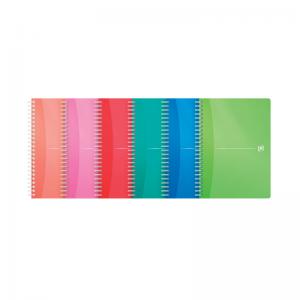 Oxford Office Wirebound Notebook Transparent Assorted A5 Pack of 5
