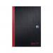 Oxford Black N Red Hardback Casebound Recycled Notebook 192 Pages A4 (Pack of 2) 400194939 JD67019