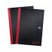 Oxford Black N Red Hardback Casebound Recycled Notebook 192 Pages A4 (Pack of 2) 400194939 JD67019