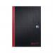 Oxford Black N Red Hardback Casebound Recycled Notebook 192 Pages A4 (Pack of 2) 400194939 JD67019