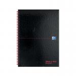 Oxford Black N Red Hardback Wirebound Recycled Notebook 140 Pages A4 (Pack of 2) 400194990 JD67023