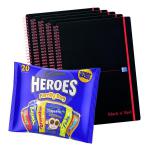 BUY BnR A4 WB Polyp 5 Pack Ruled Perforated Plus FOC Heroes Family Bag JD811293