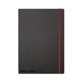 Black n Red Casebound Hardback Notebook Ruled A4 Black 400038675 JD812000