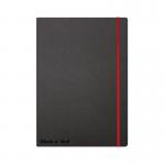 Black n Red Casebound Hardback Notebook Ruled A4 Black 400038675 JD812000