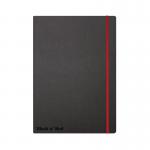 Black n Red Casebound Hardback Notebook Ruled A4 Black 400038675 JD812000