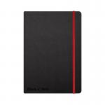 Black n Red Casebound Hardback Notebook Ruled A5 Black 400033673 JD812001