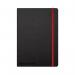 Black n Red Casebound Hardback Notebook Ruled A5 Black 400033673 JD812001