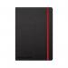 Black n Red Casebound Hardback Notebook Ruled A5 Black 400033673 JD812001