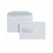 The picture shows a pack of 500 Postmaster White Envelopes. Each envelope measures 162x238mm and has a high window. They are made of 90gsm white paper and have a gummed closure. Perfect for professional or personal use.