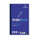 This photo features a pack of 5 Challenge Duplicate & Triplicate Carbonless Duplicate Order Books, each with 100 sets and measuring 210x130mm. The books are neatly bound and ready for use.