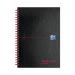 The image shows a set of five Black n Red wirebound notebooks made from recycled materials. Each notebook is A5 size and features a black hardback cover and ruled pages. Perfect for those who value sustainability in their stationery choices.