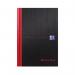 The Hamelin Accounts & Analysis Black n Red Casebound Hardback Single Cash Book A5 has a sleek and professional design. The cover features a bold black and red color scheme with the companys logo in the center. The casebound hardback ensures durability and protection of the pages inside. Each page has a clear and organized layout, allowing for easy recording and tracking of cash transactions. This pack includes 5 books, making it a practical and efficient choice for any business.