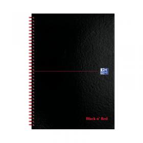 Black n Red Wirebound Ruled Perforated Hardback Notebook A4 (Pack of 5) 100102248 JDB79019