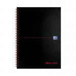 Black n Red Wirebound Ruled Perforated Hardback Notebook A4 (Pack of 5) 100102248 JDB79019