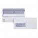 This picture features a pack of 250 Plus Fabric DL Envelopes. The envelopes have a white color, a 120gsm weight, and a Self Seal closure. They also have a convenient Window Wallet design, making them a reliable choice for important documents.