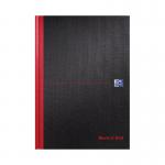 This picture features five Black n Red A-Z Casebound Hardback Notebooks in A4 size. The sleek black covers are accented with a bold red stripe and signature logo. Each notebook contains high-quality, lined pages for easy note-taking and organization.