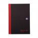 Black n Red Ruled Recycled Casebound Hardback Notebook 192 Pages A5 (Pack of 5) 100080430