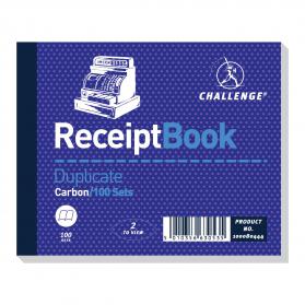 Challenge Duplicate Receipt Book Carbon 100 Sets 105x130mm (Pack of 5) 100080444 JDD63053