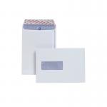 The image shows a pack of 500 white Plus Fabric C5 envelopes with a window and peel and seal closure. The envelopes are made of 120gsm paper and are A5 in size. The sleek packaging and high-quality materials make them perfect for professional or personal use.