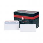 The picture shows a stack of Plus Fabric DL Envelopes, each one boasting a white, 120gsm paper and a convenient peel and seal closure. The packaging contains 500 of these sleek and professional wallets, perfect for sending important documents or correspondence in style.