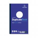 This pack of 5 Challenge Carbonless Duplicate Books contains 100 sets of triplicate forms, measuring 210x130mm. The books feature a clean and professional design, with clear lines for easy writing. Perfect for keeping organized records and making copies on the go.