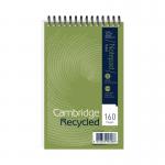This photo features a pack of 10 Cambridge Recycled Eco Wirebound Notebooks. Each notebook has 160 pages and is sized at 125 x 200mm. These notebooks are also made from recycled materials, showcasing its environmental consciousness.
