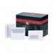 This image shows a pack of 500 white Plus Fabric C6 envelopes, each with a wallet window and self-seal closure. The envelopes are made of 120gsm paper and feature the Plus Fabric logo. The envelopes are neatly stacked and ready for use.