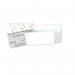The image features a pack of 500 white Postmaster DL envelopes, each measuring 114x235mm and made of 90gsm paper. The envelopes are gummed and feature the Postmaster DL logo, with a professional and sleek appearance.