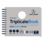 Challenge Wirebound Triplicate Book Ruled Carbonless 50 Sets 105 x 130mm Pack of 5 100080472