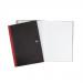 Black n Red Ruled Casebound Hardback Notebook A4 100080473