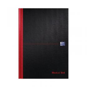 Black n Red Casebound Narrow Ruled Hardback Notebook A4 (Pack of 5) 100080474 JDF66173