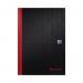 Black n Red Casebound Narrow Ruled Hardback Notebook A4 (Pack of 5) 100080474 JDF66173