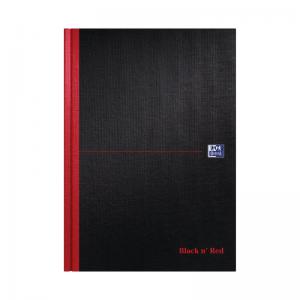 Black n Red Casebound Narrow Ruled Hardback Notebook A4 Pack of 5