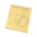 The image shows a bright yellow telephone message pad with dimensions of 127x102mm. The challenge telephone and message pad set comes in a pack of 10 and features a unique design for added functionality.