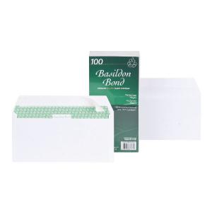 Basildon Bond DL Envelopes Wallet Peel and Seal 120gsm White Pack of