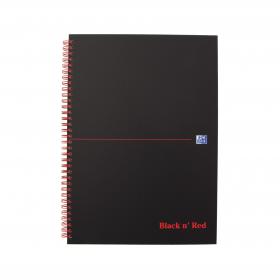 Black n Red Wirebound Ruled Hardback Notebook 140 Pages A4 (Pack of 5) 100080173 JDF96645