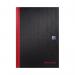 Black n Red Casebound Plain Hardback Notebook A4 (Pack of 5) 100080489 JDH64068