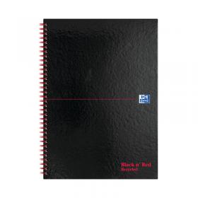 Black n Red Wirebound Recycled Ruled Hardback Notebook A4 (Pack of 5) 100080189 JDH67023