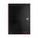 The photo shows five Black n Red Eco Wirebound Notebooks in A4 size. Each notebook has a black, hardback cover with the Black n Red logo in red and features ruled pages. These notebooks are made from recycled materials, making them not only stylish, but also environmentally friendly.