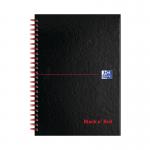 The image shows a black and red set of books and wirebound notebook. The books are hardback and the notebook is A5 in size. The pack includes 5 items.