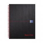 Black n Red Wirebound Ruled Margin Hardback Notebook 140 Pages A5+ (Pack of 5) 100080192 JDJ96626