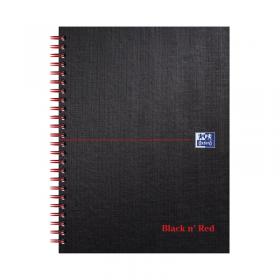 Black n Red Wirebound Ruled Margin Hardback Notebook 140 Pages A5+ (Pack of 5) 100080192 JDJ96626