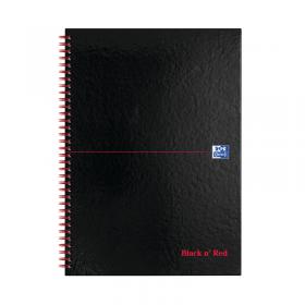 Black n Red Wirebound Hardback Notebook 5mm Square A4 (Pack of 5) 100080201 JDJ99085