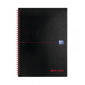 Black n Red Wirebound Hardback Notebook 5mm Square A4 (Pack of 5) 100080201 JDJ99085