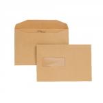 Postmaster Envelope 162x238mm Window 80gsm Gummed Manilla Pack of 500 K29956