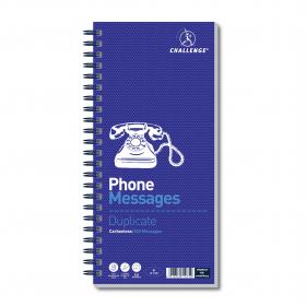 Challenge Wirebound Telephone Message Book 305 x 141mm 320 Messages 100080054 JDK71975